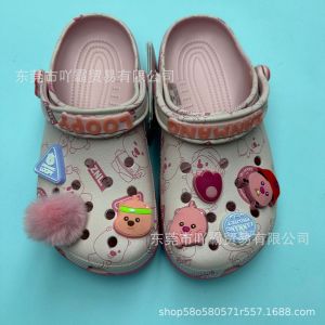 crocs Dép sục trẻ em màu hồng phong cách công chúa đáng yêu cho bé gái dép đi chơi ngoài trời chống thấm nước chống hôi chống trượt.