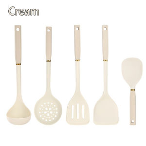 5Pcs Silicone Kitchen Utensils Set Multi-Use Nonstick Spoon and Shovel Heat Resistant Cookware Spatula Utensils Set Kitchen Utensils Cooking Accessories
