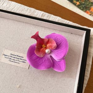 2024 Mới Ngọt Ngào hoa hồ điệp Kẹp Tóc nữ phụ nữ Hàn Quốc Bohemia Mũ Barrettes Vải thiết kế hoa hình ngọc trai kẹp tóc Mũ Nón