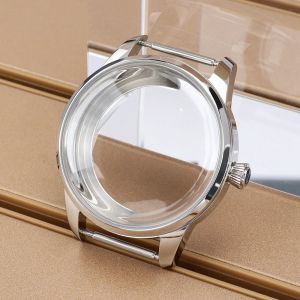 33MM/40MM Silver Watch Case Bubble Glass For Cocktail Time Presage Seiko Mod NH35 NH34 NH38 Movement Steel Watches Assemble Part