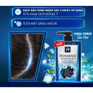 (Mẫu Mới) Dầu gội nam sạch gàu 5in1 Romano hương nước hoa Classic/ Force/ Attitude 610g.
