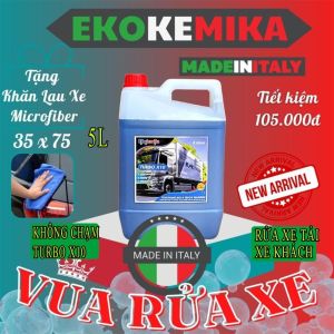 Dung Dịch Rửa Xe Không Chạm Ekokemika Turbo X10 5L Làm Sạch Nhanh Xe Tải Xe Khách Xe Công Trình Bẩn Vuadienmay