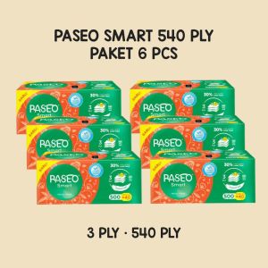 (6 Pack 3ply) Paseo Smart Facial Tissue 3ply 540 Sheets 6 Pack Tisu