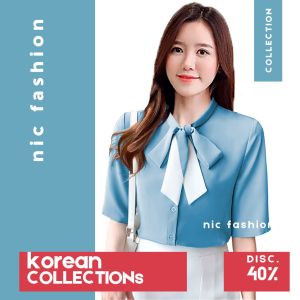 Atasan Blouse Korea Wanita Variasi Syal Dasi Arrsinta NIC Fashion