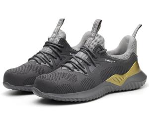QINHUIZE Labor insurance shoes mens summer breathable lightweight wear-resistant anti-smashing puncture safety work shoes steel toe work safety boots site protective shoes