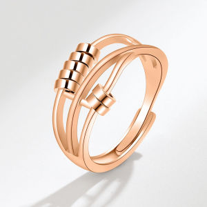 [A D]SMJEL Anti Stress Anxiety Ring Fidget Spinner Rings Adjustable for Women Rotating Freely Spinning Accessories Jewelry Gifts