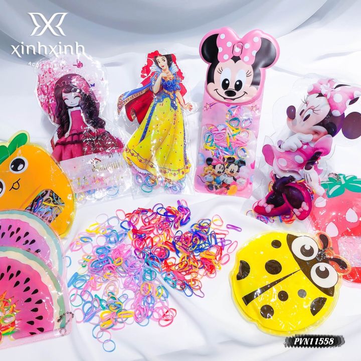 Dây nịt tóc dây thun buộc tóc cao su 200 cái chắc chắn bền đẹp