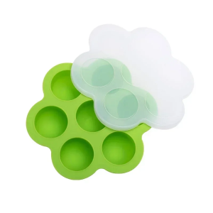 บล็อคซิลิโคนแช่แข็ง 7 หลุม พร้อมฝาปิด เข้า เตาไมโครเวฟได้ เก็บอาหารและผละไม้ บล็อคซิลิโคนแช่แข็งอาหารเด็ก วัสดุฟู๊ดเกรดไร้สารพิษ 100%