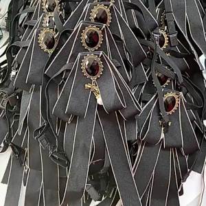 Elegant Women Shirt Layer Rion Bow Tie Cravat Lady Clip Pins Wedding Party Alloy Bling Crystal Rhinestone Necktie Chic Bowtie