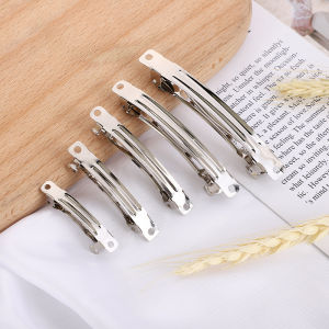 Minwen 10Pcs Spring Hair Clips Base Blank Automatic Barrette Handmade Bow Hairpin DIY Jewelry Making Accessories