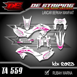 Stiker Decal Full Body Motor KLX 150 SM NEW 2023 Dasar Putih Simple Keren TA559