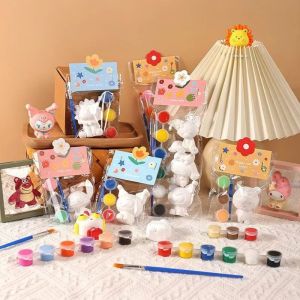 Cartoon hand painted plaster doll toy Kid DIY educational toys For Kids Gift