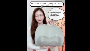 Jinkairui Neck Massager Massage Pillow Kneading Shiatsu Heating Vibrator Waist Back Body Massage Machine Heat Therapy Pain Relief Home Office Use
