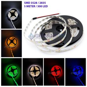 Lampu LED Strip 3528 / 2835 12V 5 Meter Silicone Anti Air IP45 Outdoor