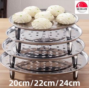 [SG SELLER]Stainless Steel Kitchen Steamer Steaming Rack Multi-function Bowl Steamer Tray Rack Basket Kitchen Accessories