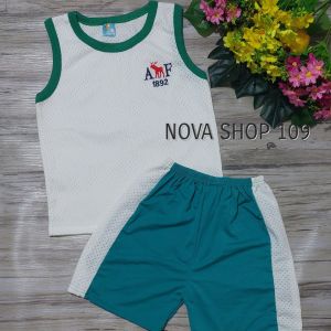 NOVA SHOP 125K 3 BỘ lưới hình hươu chất thun lưới co giãn và mát mẻ cho bé trai từ 10-20KG đồ bộ bé trai thời trang trẻ em NOVA SHOP 109