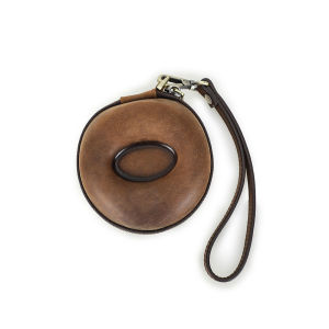 CONTACTS FAMILY Genuine Leather Single Slot Watch Case Portable Watch Organizer Travel Storage Small Box High Quality Vintage Cowhide Leather 100% Handmade