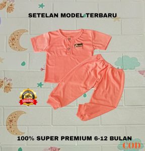 Setelan Baju Bayi Celana Bayi 6-12 Bulan Terbaru 100% Premium  variasi wangki