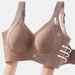 Women Padded Side-Support Wire-Free Bra Wide Strap Comfort Lingerie Plus Size M-2XL Everyday Intimates Set
