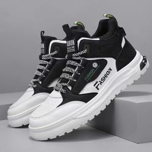 Mens Fashion Sneakers Shoes For Men Breathable Casual Rubber Shoes School Black Shoes For Men Students Size 39-44