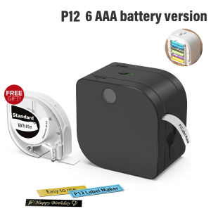 Phomemo P12pro Bluetooth Label Printer Portable Mini Inkless Sticker Maker MachineGreat For Iron-On Name LabelsGift Box Satin RibbonClothes TagHome Kitchen Storage
