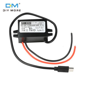 diymore 15W Car Silicone Potting Waterproof Power Supply DC 8-58V to 5V2-3A Buck Module 48V24V12V General Purpose
