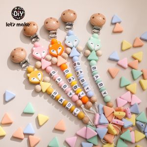 Lets Make Baby Pacifier Holder 1pc BPA Free Cute Fox Teething Toys Newborn Accessories