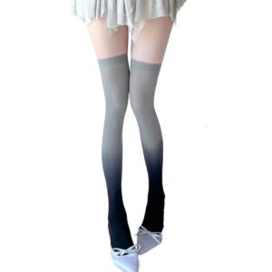 Gradient Color Opaque Thigh High Socks Elastic Antislip Soft Stretch Over the Knee Long Stockings For Women Hosiery