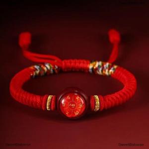 [COD] SweetBabiese 12 Zodiac Eight Patron God Of Wealth Benmingfo Patron Smulet Red Rope Hand-woven Adjustable Hand Rope Bracelet