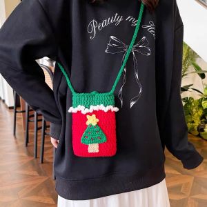 Handmade Crocheted Christmas Tree Crossbody Bag 2026 New Christmas gift for girlfriend
