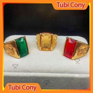 Nhẫn nam phong thủy bản vuông chạm rồng Tubi Cony N2311-99-DX2