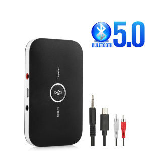 JBMBHC ตัวรับส่งสัญญาณเสียงบลูทูธแบบ2 In 1อะแดปเตอร์แปลงเสียงเครื่องเล่นเพลง Hi-Fi สเตอริโอแฮนด์ฟรี Aux ไร้สาย3.5มม. สำหรับรถยนต์บ้าน DVD PC ลำโพงหูฟัง MP3 MP4