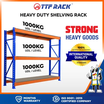 TTF Rack™️ H180cm Heavy Duty Shelving Rack 25x90 C Beam 12mm Plywood Storage Rack Warehouse Racking
