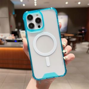 KISSCASE Ốp Sạc Trong Suốt Sang Trọng Cho Magsafe Không Dây Từ Tính Ốp Điện Thoại Acrylic Cứng Chống Sốc Cho iPhone 14 Pro Max Plus 13 12 11