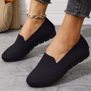 [Free Shipping] Spring And Summer WomenS Breathable Mesh Shoes Non-Slip Flat Shoes Shallow-Toe Single Shoes For Middle-Aged And Elderly Women
