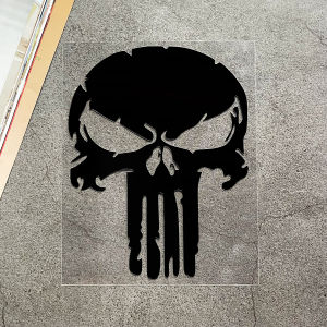 Hộp sọ hoạt hình Punisher sanctioner phản quang miếng dán trang trí xe hơi xe máy cào băng keo nhãn dán Đề-can chống thấm nước