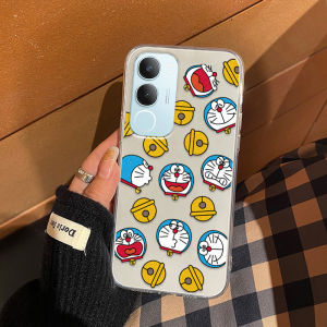 เคส Vivo Y19s ใหม่ 2024 น่ารักการ์ตูนโดราเอมอนการออกแบบรูปแบบกันกระแทกใสปลอกซิลิโคนอ่อนนุ่มเคสโทรศัพท์ Vivo Y19s สวยเคสโทรศัพท์กรณี