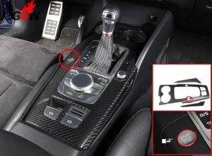 Cornerr 3PCS LHD&RHD Car Interior Center Console Gear Shift Panel Trim Cover For Audi A3 8V S3 RS3 Carbon Fiber 2014-2018 Accessories 4Y1Z7