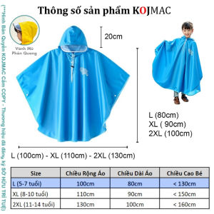 Áo Mưa Dây Kéo Cho Bé Trai Gái Có Ngăn Đeo BALO Đi Học - Bộ Áo Đi Mưa Trẻ Em Thời Trang Raincoat