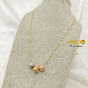 Noin - Kalung Titanium Fashion Korea Cantik Model Beads Tricolor Trend 2025