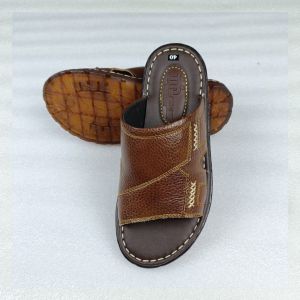 Dép nam quai ngang da bò thật êm mềm may đế chắc chắn