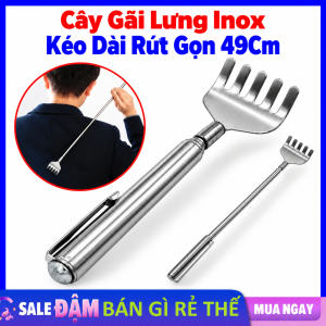 Combo 3 Cây Gãi Lưng Inox -  Cây Gãi Ngứa Kéo Dài Tối Đa 50cm Tiện Lợi Dụng Cụ Massge Toàn Thân - Cây Cào Lưng Bằng Inox Cao Cấp