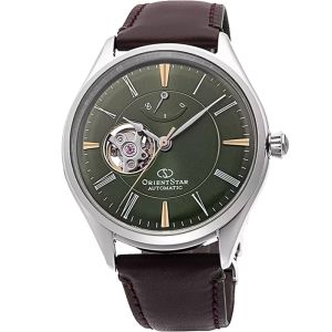 Đồng hồ cơ nam Orient Star Watch Classic Skeleton RE-AT020 thiết kế lộ máy cơ automatic dự trữ năng lượng 50 tiếng lên dây cót tự động mặt kính cường lực chống nước 5 ATM dây da đeo tay cao cấp chính hãng