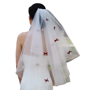 โบว์ผ้าคลุมเจ้าสาวสำหรับเด็กผู้หญิงบัลเลทคอร์โบว์สำหรับการประกวดพรอมเจ้าสาวเครื่องประดับผมสำหรับการแสดงบนเวทีผ้าคลุมหน้าสำหรับเจ้าสาวสีขาว