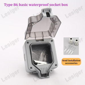 IP66 waterproof dustproof anti-theft 86/146 type Without socket switch installable lock indoor or outdoor waterproof box