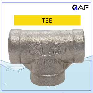 Stainless Steel SS316 Equal Tee Fitting 1/8” to 4” NPT/BSPP Female Threads Class #150 T Shaped Pipe Connector
