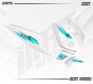 Striping Beat Karbu - Stiker Transparan Beat Karbu Grafis Keren (Sudah Terpotong)