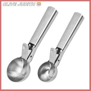 CISWGE Ice Cream Scoops Stainless Steel Ice Cream Digger Non-Stick Fruit Ice Ball Maker Watermelon Ice Cream Spoon Tool