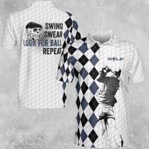 Fashionable New Casual Sports Mens 3D Fun Golf Pattern Printing Polo Shirt Short Sleeved Top Summer New Item Breathable Quick Dry Pullover