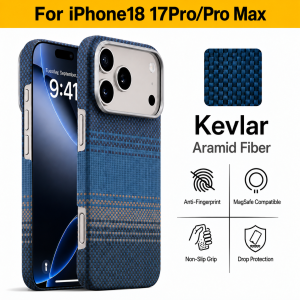 100% Kevlar Aramid Carbon Fiber Case For IPhone18 17 Pro Max 18Pro With Magsafe Luxury Cover MagneUltra-Thin Phone Back Case